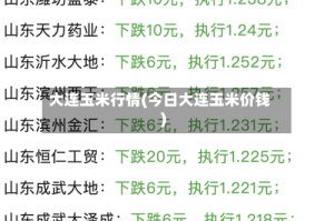 大连玉米行情(今日大连玉米价钱)