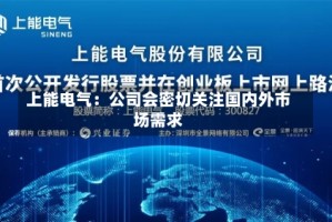 上能电气：公司会密切关注国内外市场需求