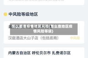 怎么能查疫情地区风险(怎么查地区疫情风险等级)