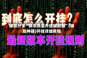 辅助分享“微乐掼蛋开挂辅助器”(辅助神器)开挂详细教程