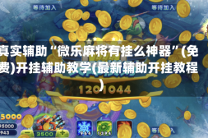 真实辅助“微乐麻将有挂么神器”(免费)开挂辅助教学(最新辅助开挂教程)