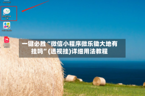 一键必胜“微信小程序微乐锄大地有挂吗”(透视挂)详细用法教程