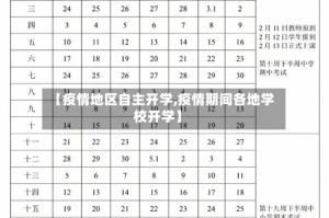 【疫情地区自主开学,疫情期间各地学校开学】