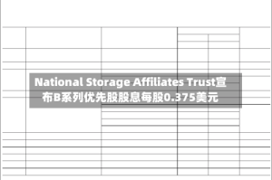 National Storage Affiliates Trust宣布B系列优先股股息每股0.375美元