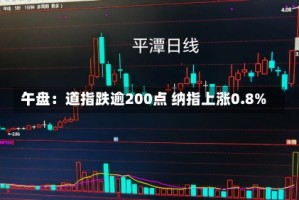 午盘：道指跌逾200点 纳指上涨0.8%