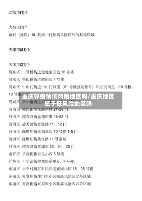 重庆算疫情低风险地区吗/重庆地区属于低风险地区吗-第1张图片