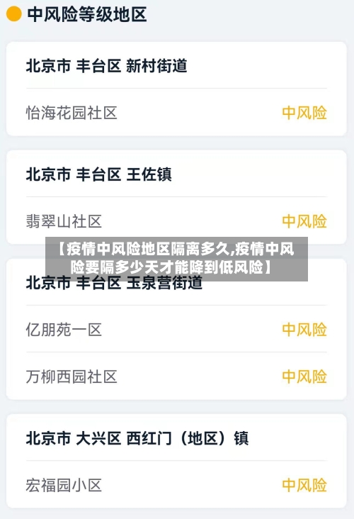 【疫情中风险地区隔离多久,疫情中风险要隔多少天才能降到低风险】-第1张图片