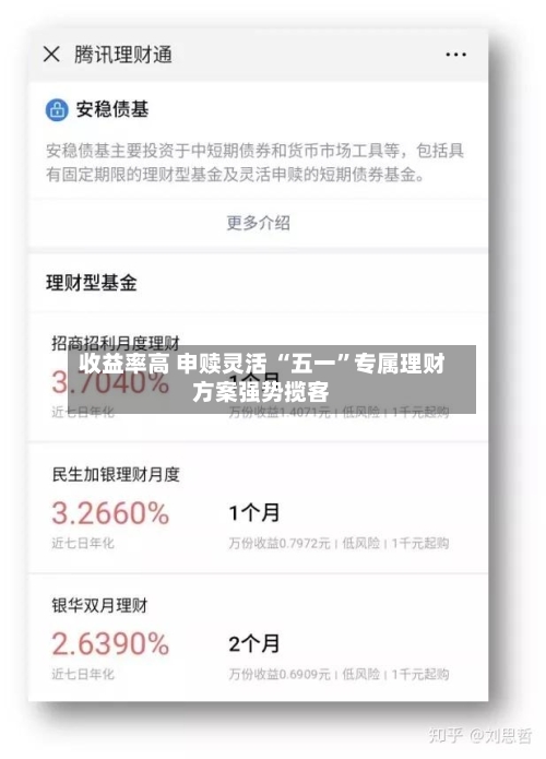 收益率高 申赎灵活 “五一”专属理财方案强势揽客-第1张图片