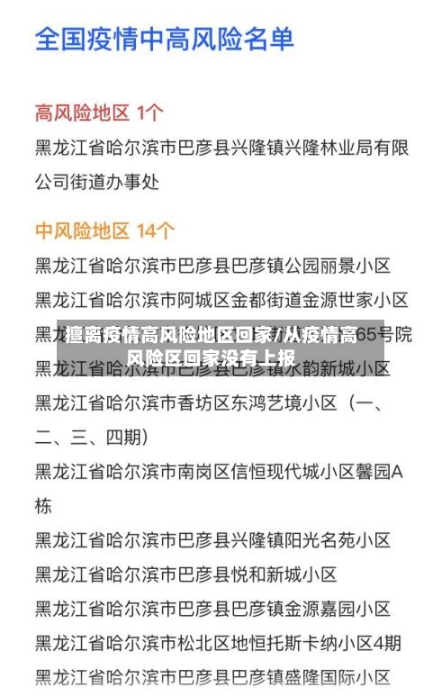 擅离疫情高风险地区回家/从疫情高风险区回家没有上报-第1张图片