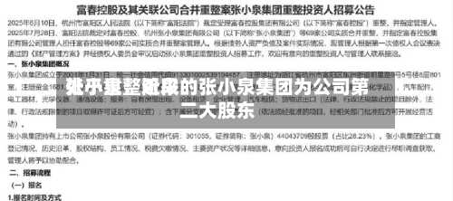 张小泉：近来处于重整阶段的张小泉集团为公司第二大股东-第1张图片