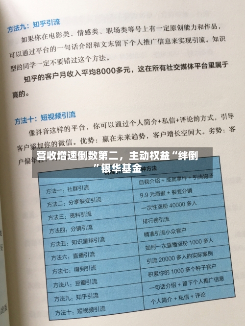 营收增速倒数第二	，主动权益“绊倒”银华基金-第1张图片