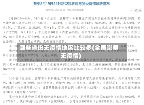 哪些省份无疫情地区比较多(全国哪里无疫情)-第1张图片