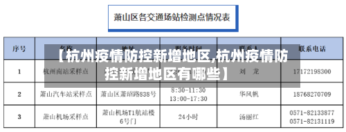 【杭州疫情防控新增地区,杭州疫情防控新增地区有哪些】-第1张图片