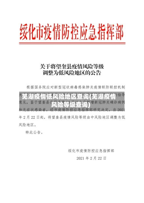 芜湖疫情低风险地区查询(芜湖疫情风险等级查询)-第1张图片