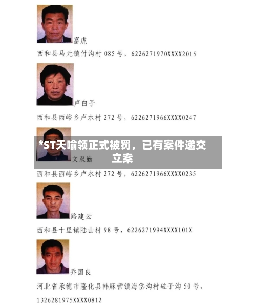 *ST天喻领正式被罚，已有案件递交立案-第1张图片