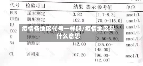 疫情各地区代号一样吗/疫情地区是什么意思-第1张图片