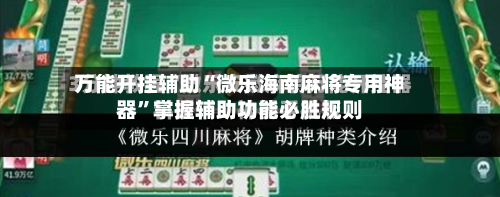 万能开挂辅助“微乐海南麻将专用神器	”掌握辅助功能必胜规则-第1张图片