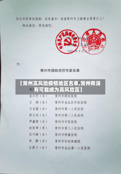 【常州高风险疫情地区名单,常州有没有可能成为高风险区】-第1张图片