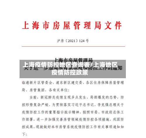 上海疫情防控地区查询表/上海地区疫情防控政策-第1张图片