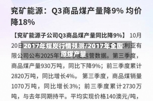2017年煤炭行情预测/2017年全国原煤产量-第1张图片
