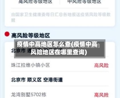 疫情中高地区怎么查(疫情中高风险地区在哪里查询)-第1张图片