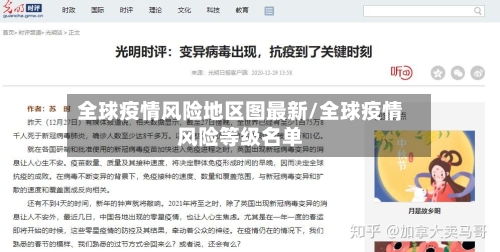 全球疫情风险地区图最新/全球疫情风险等级名单-第1张图片