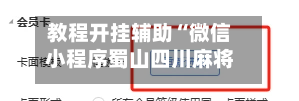 教程开挂辅助“微信小程序蜀山四川麻将免费挂	”(透视挂)辅助下载教程-第1张图片