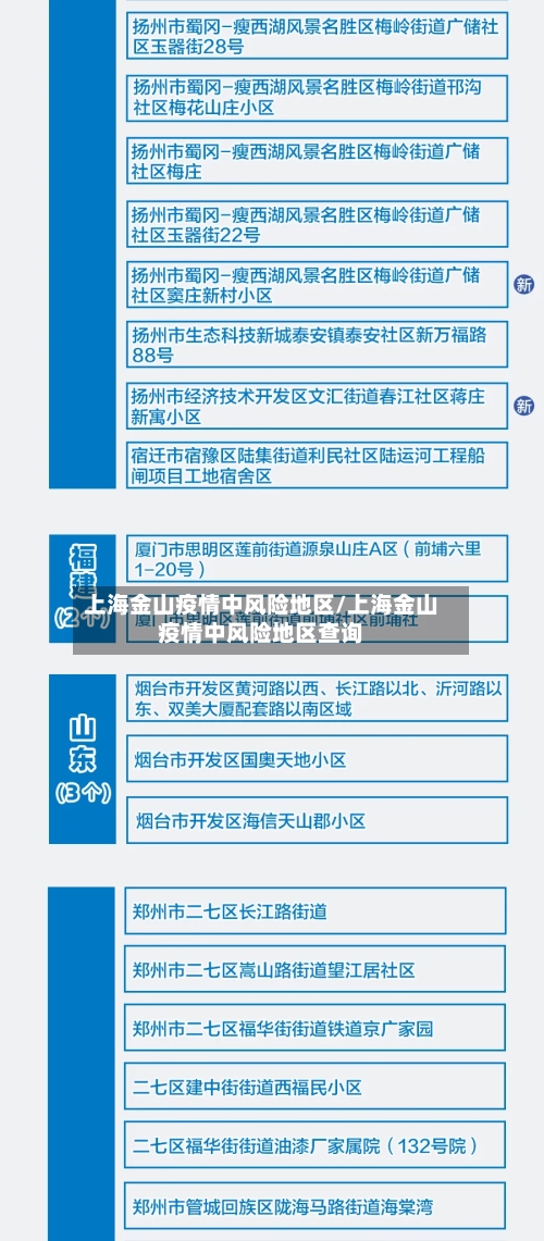 上海金山疫情中风险地区/上海金山疫情中风险地区查询-第1张图片