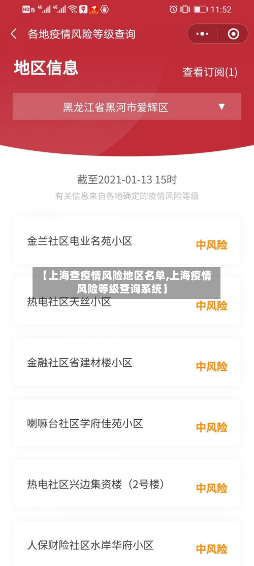 【上海查疫情风险地区名单,上海疫情风险等级查询系统】-第1张图片