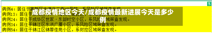 成都疫情地区今天/成都疫情最新进展今天是多少例-第1张图片