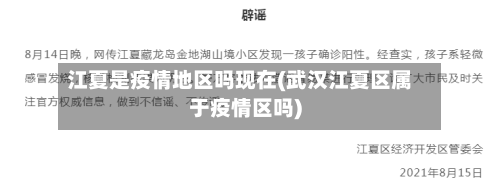 江夏是疫情地区吗现在(武汉江夏区属于疫情区吗)-第1张图片