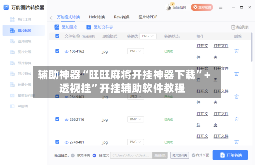 辅助神器“旺旺麻将开挂神器下载”+透视挂	”开挂辅助软件教程-第1张图片