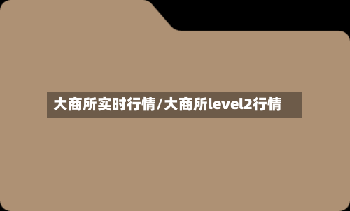 大商所实时行情/大商所level2行情-第1张图片
