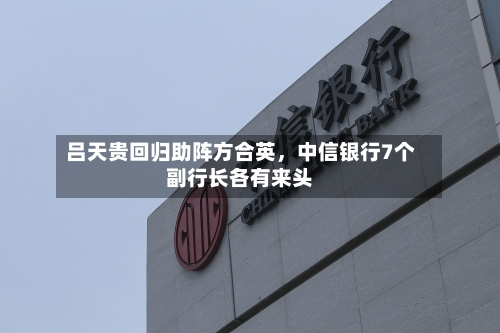 吕天贵回归助阵方合英，中信银行7个副行长各有来头-第1张图片