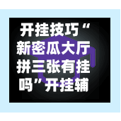 开挂技巧“新密瓜大厅拼三张有挂吗	”开挂辅助脚本+详细开挂安装教程-第1张图片