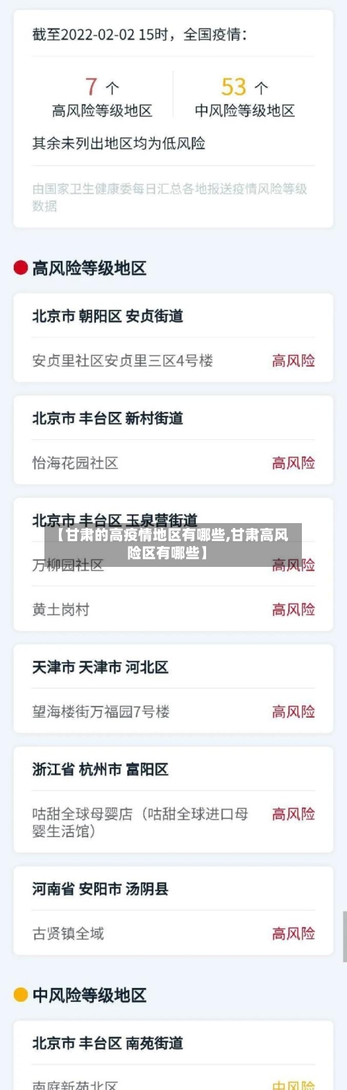 【甘肃的高疫情地区有哪些,甘肃高风险区有哪些】-第1张图片