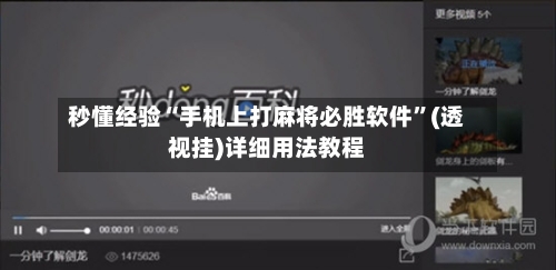 秒懂经验“手机上打麻将必胜软件	”(透视挂)详细用法教程-第1张图片