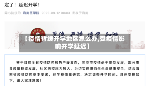 【疫情暂缓开学地区怎么办,受疫情影响开学延迟】-第1张图片