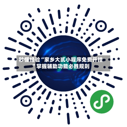 秒懂经验“家乡大贰小程序免费开挂	”掌握辅助功能必胜规则-第1张图片
