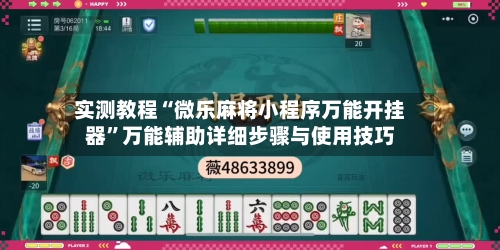 实测教程“微乐麻将小程序万能开挂器”万能辅助详细步骤与使用技巧-第1张图片