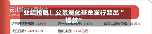 业绩抢眼！公募量化基金发行频出“爆款	”-第1张图片