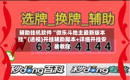 辅助挂机软件“微乐斗地主最新版本挂”(透视)开挂辅助脚本+详细开挂安装教程-第1张图片