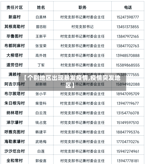 【个别地区出现暴发疫情,疫情突发地区】-第1张图片