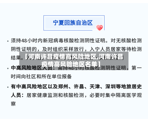 【河南许昌疫情高风险地区,河南许昌疫情高风险地区名单】-第1张图片